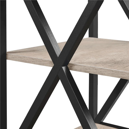 3 Tier X Frame Side Table for Living Room, Gray