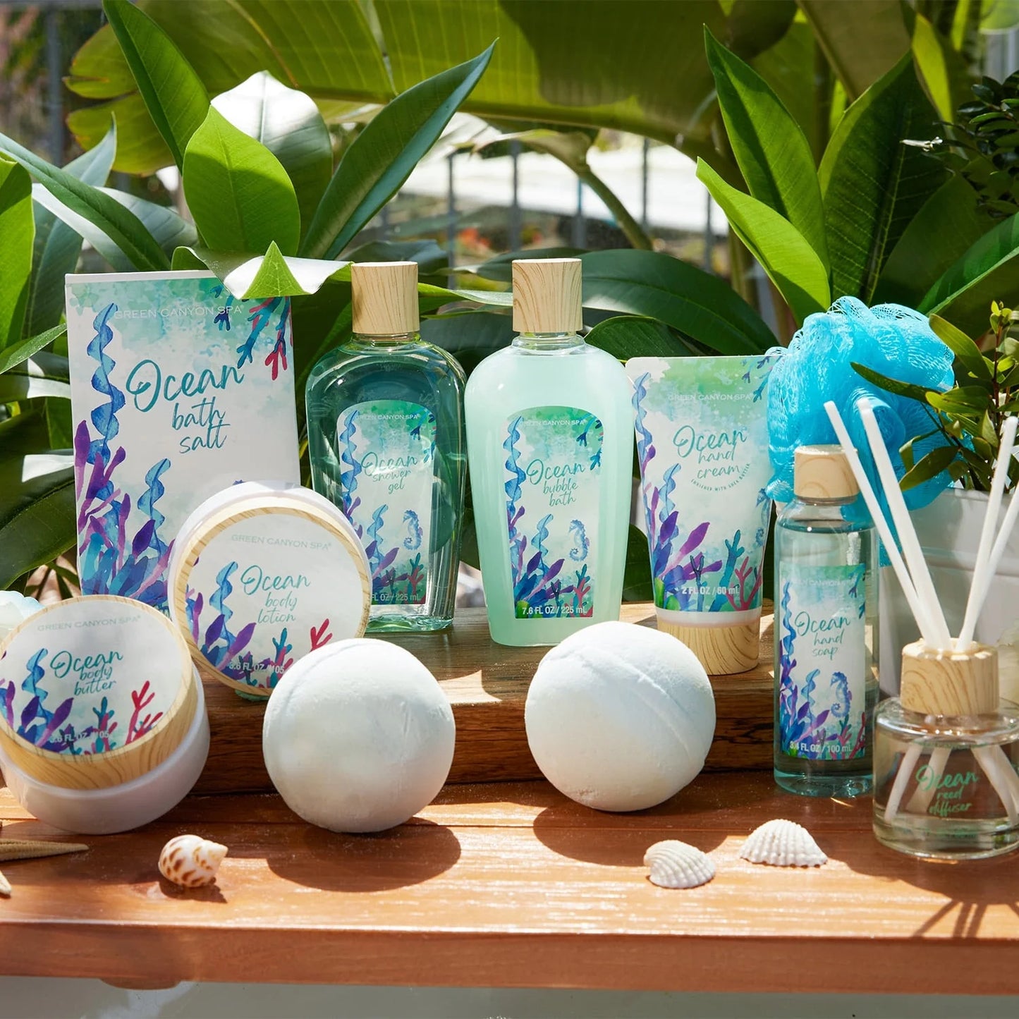 Bath Gift Baskets for Women - 12 Pcs Ocean Spa Gift Sets, Luxury Valentines Day Gifts for Her