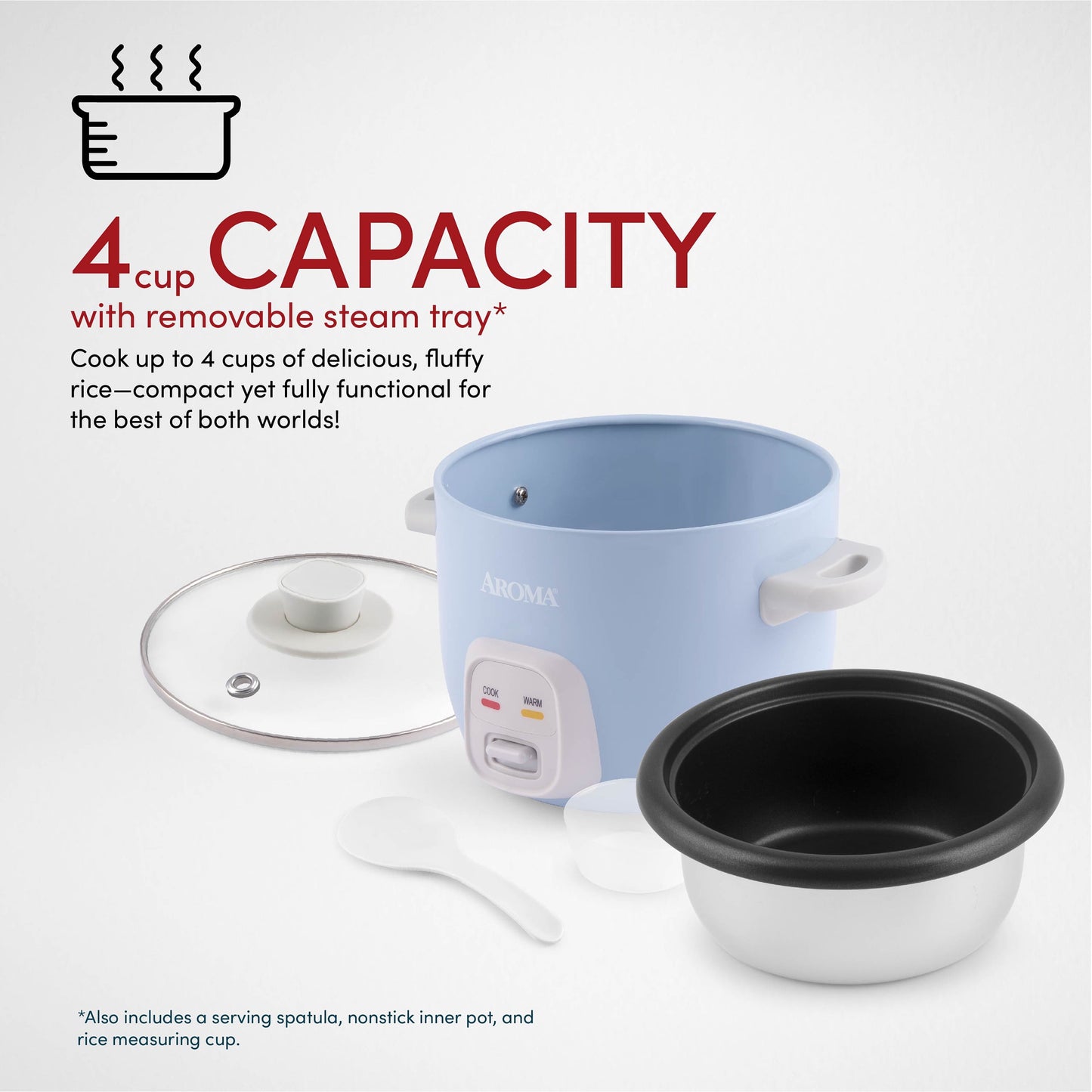 ® 4-Cups (Cooked) / 1Qt. Rice & Grain Cooker, Blue