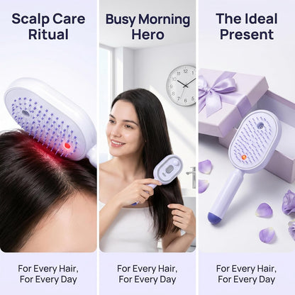 Electric Spray Air Cushion Massage Comb, 2026 Electric Spray Massage Comb, Rechargeable & Detangling, Essential Oil Mist Anti-Static Aromatherapy Haircare Comb for Girls Women (Purple)